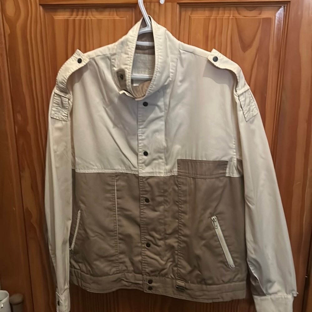 Vintage Ispo Track Jacket Sports Coat Cream & Beige Classic 80’s Retro Golfing